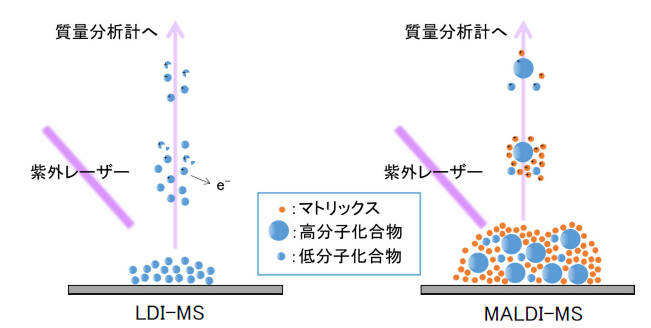 LDI-MSとMALDI-MSの違いについて