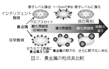 図2.貴金属の粒成長比較